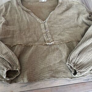 Women's brown Button-Up Top